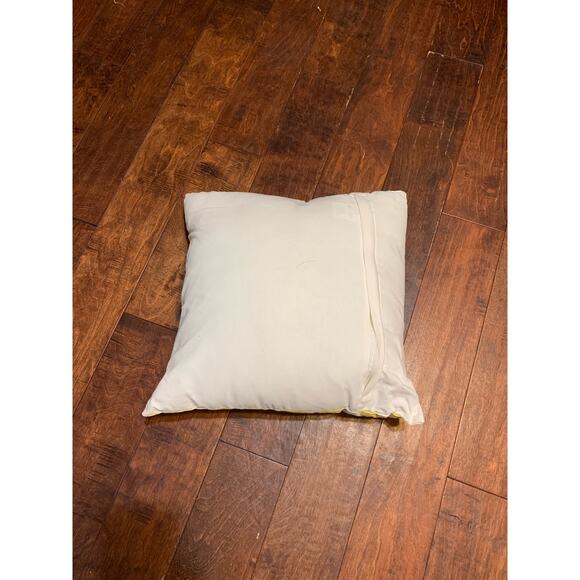 Chevron Pattern Yellow & Ecru Throw Pillow - Sz 18 X 18" - Picture 2 of 4